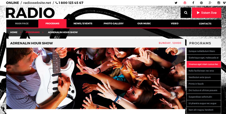 wordpress radio station template
