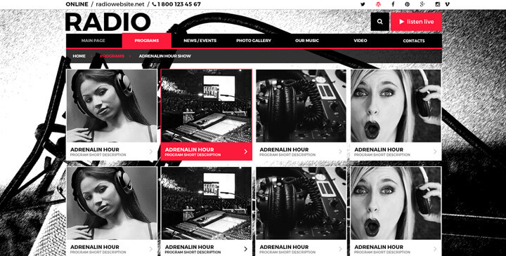 radio station wordpress template