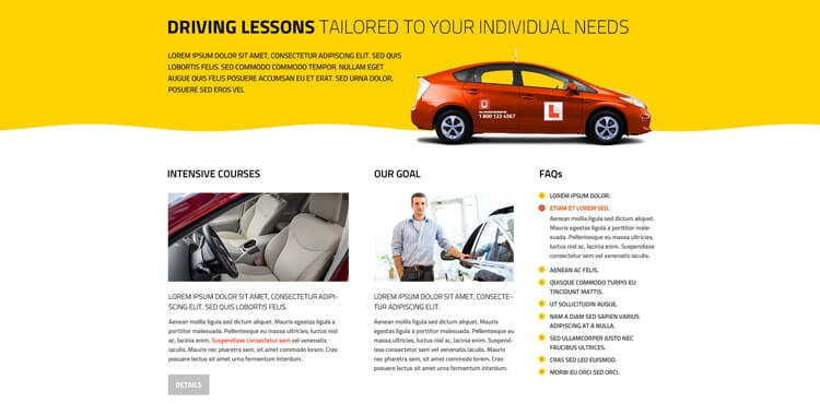 Driving School premium bootstrap template