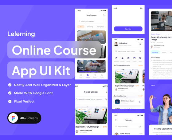 Lelerning - Online Course UI Kit Lelerning - Online Course UI Kit