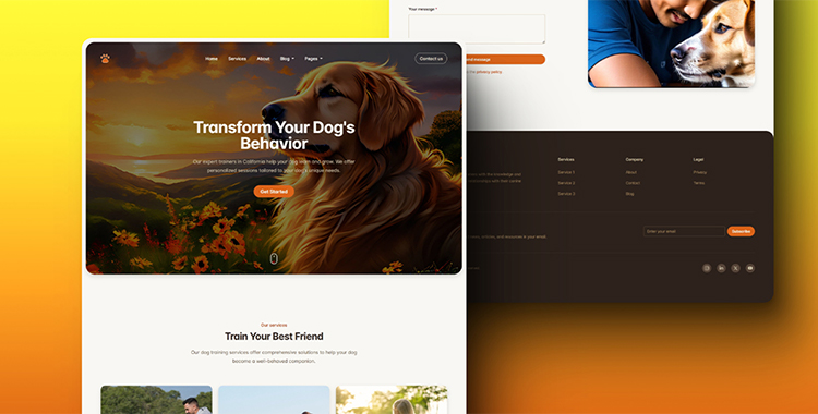 Dog Training Services HTML Website Template Mobile Preview