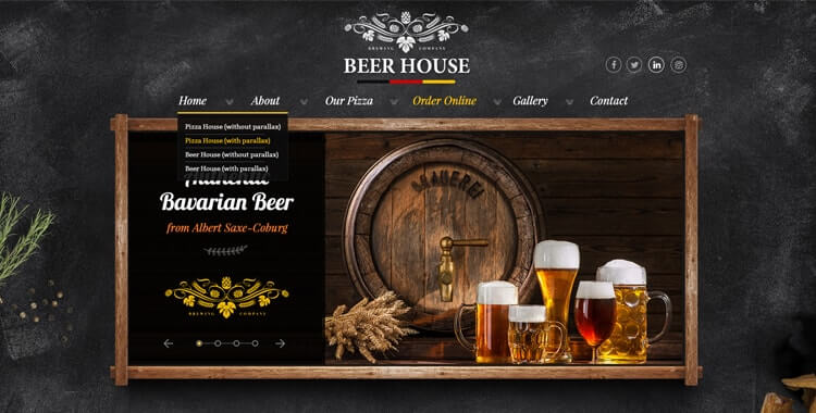 pizza restaurant website templates