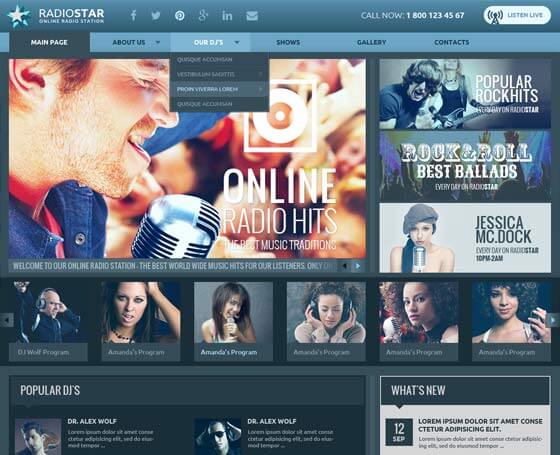 Blue radio bootstrap theme