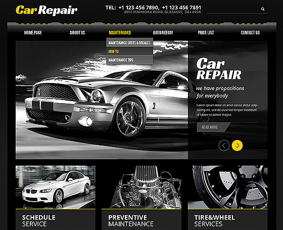 Car repair free bootstrap template Car repair free bootstrap template