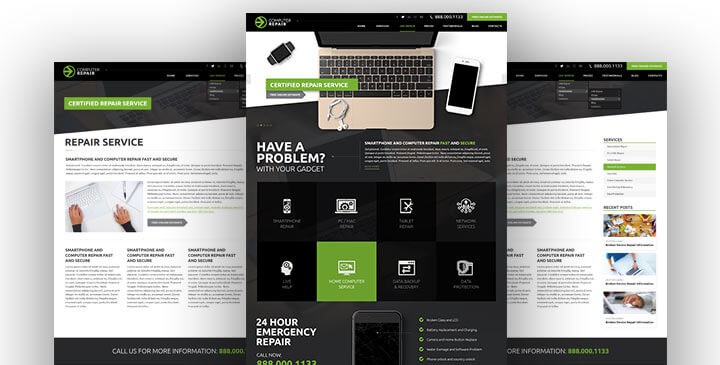 Computer repair bootstrap template