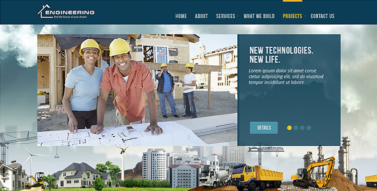 Civil Engineering free bootstrap template