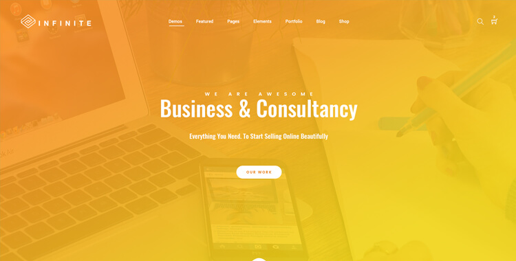 Infinite - Bootstrap Multipurpose Template yellow