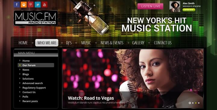 Music FM Radio Station Joomla Theme