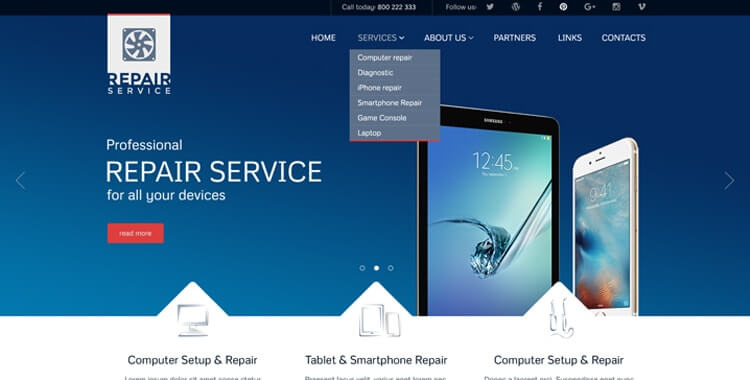 Computer Repair Service Joomla Theme