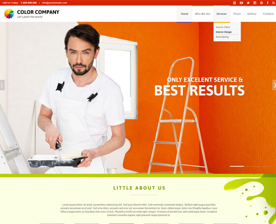 Paint co. landing page template Paint co. landing page template