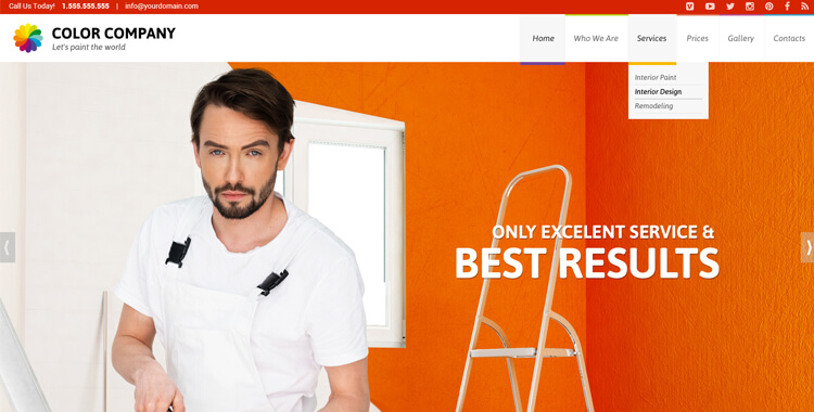 Paint co. landing page bootstrap template
