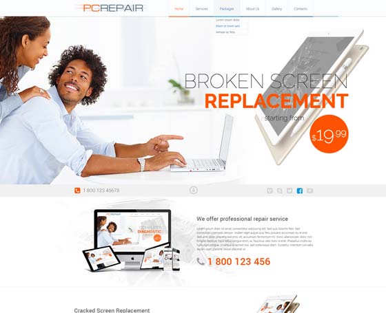Computer Repair Free Bootstrap Template Computer Repair Free Bootstrap Template
