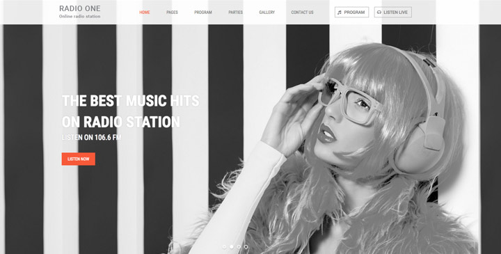 Radio HTML Bootstrap Template