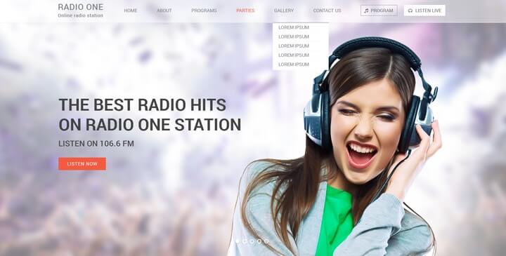 Radio Bootstrap Template