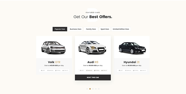 Rent a Car Website Template