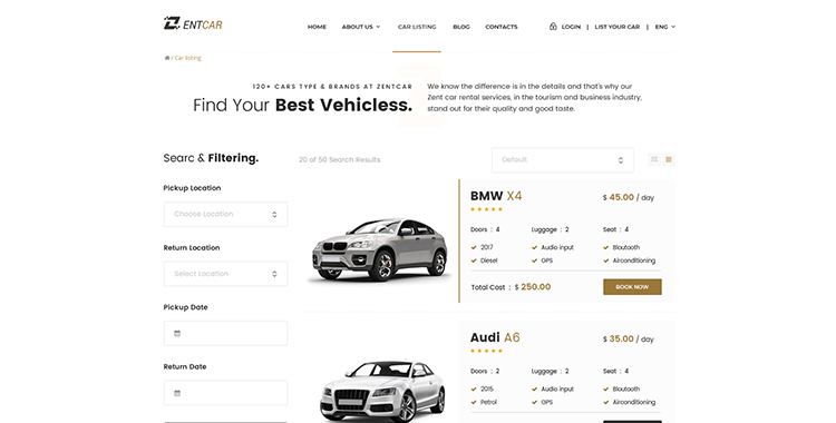 ZentCar Bootstrap HTML Template