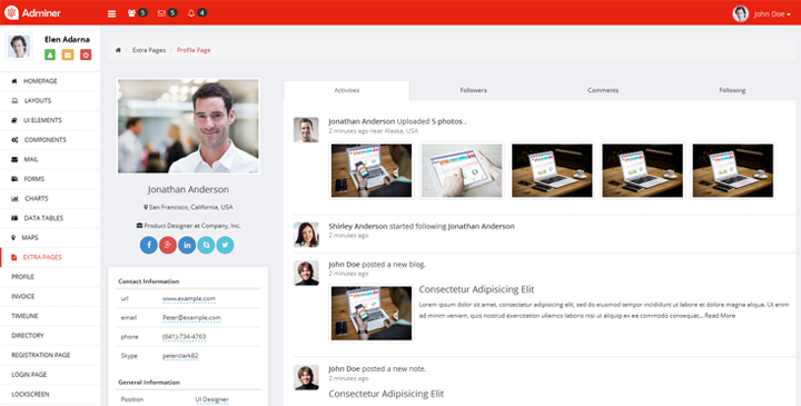 Adminer - Dashboard Template