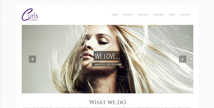 Curls - Hair Salon WordPress Template