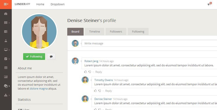 LanderApp - Admin Dashboard Template
