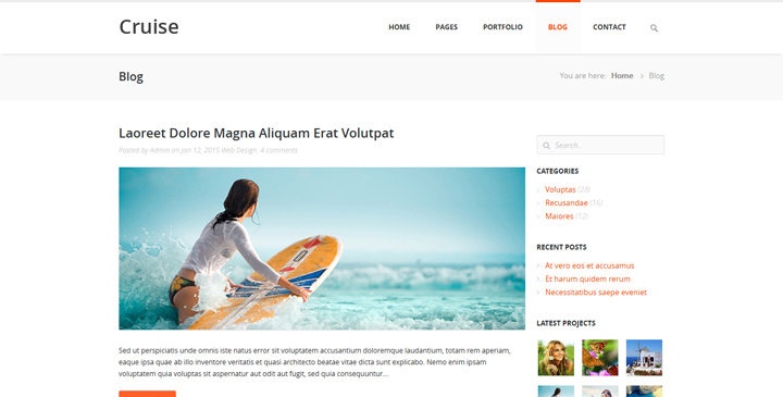 Cruise - Tourism website templates