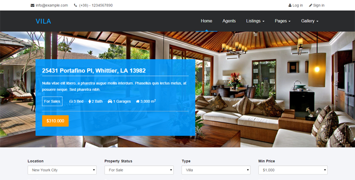 Vila - bootstrap real estate template
