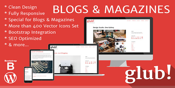 Glub! -Clean &; Responsive WordPress Blog Template