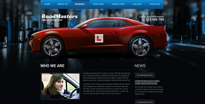 Driving school website design