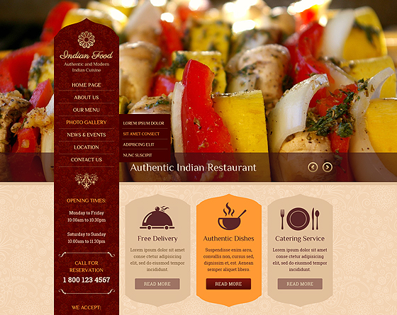 Indian Restaurant Bootstrap Theme Indian Restaurant Bootstrap Theme