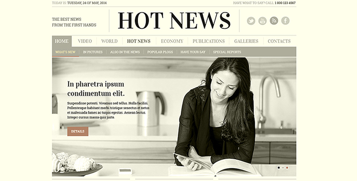 Hot News - Bootstrap Template