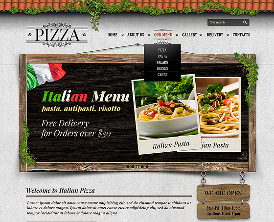 pizza website template