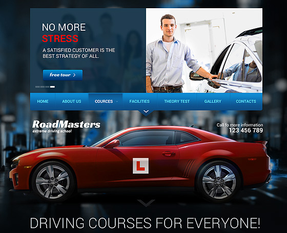 Driving school html template Driving school html template