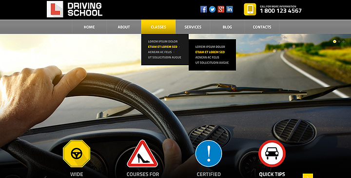 Driving School wordpress theme