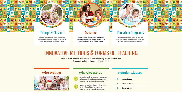 Kindergarten bootstrap template