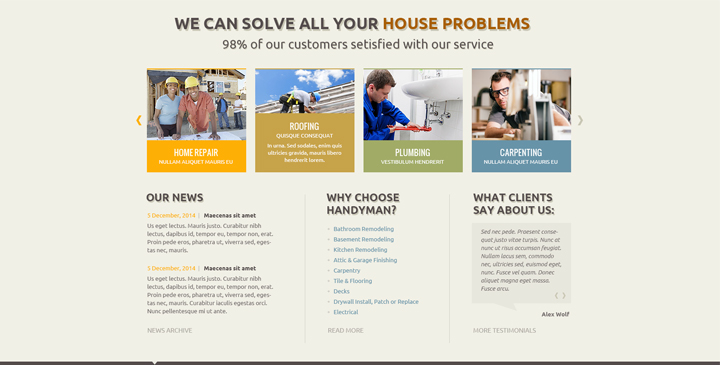 Handyman bootstrap theme