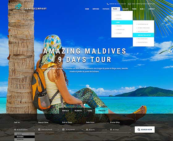 Travel agency website template Travel agency website template