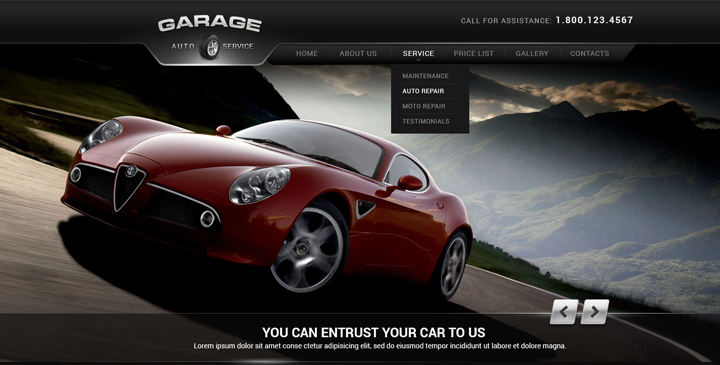 Car service wordpress theme