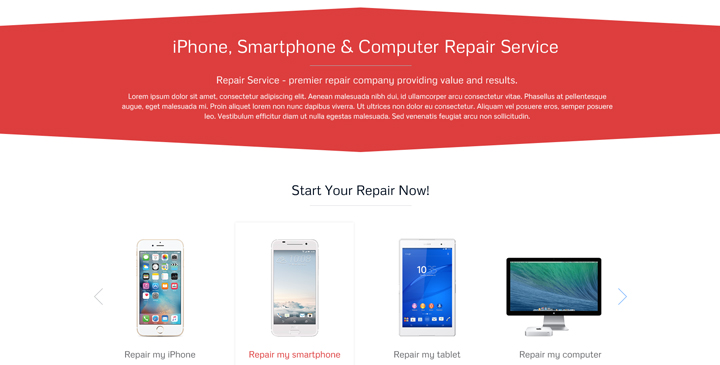 Computer repair bootstrap template