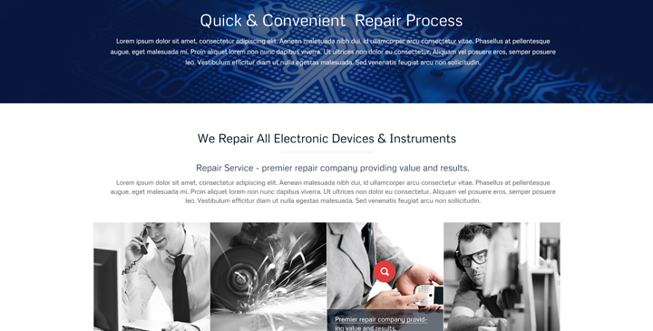 Computer repair service bootstrap template