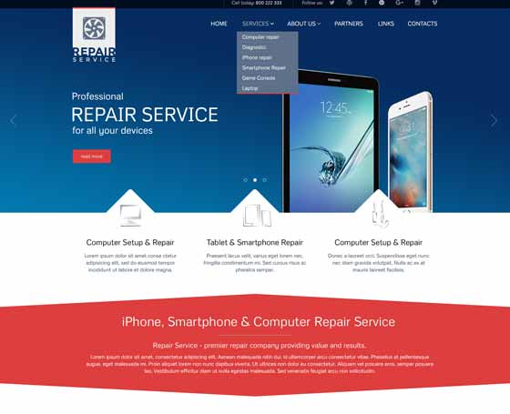 Computer repair service bootstrap theme Computer repair service bootstrap theme