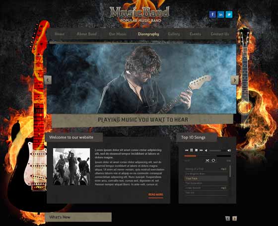 Hardrock band free website template Hardrock band free website template