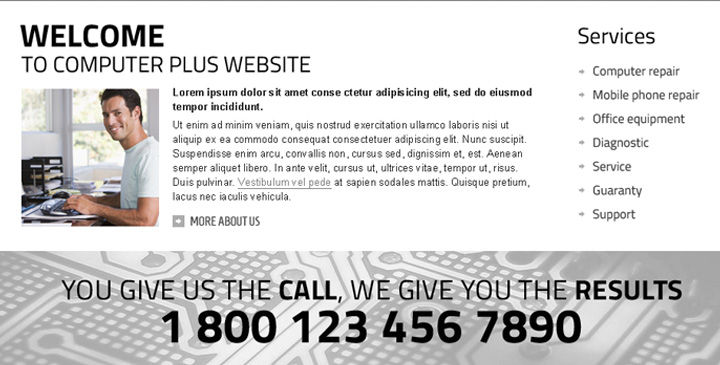 Computer repair joomla template