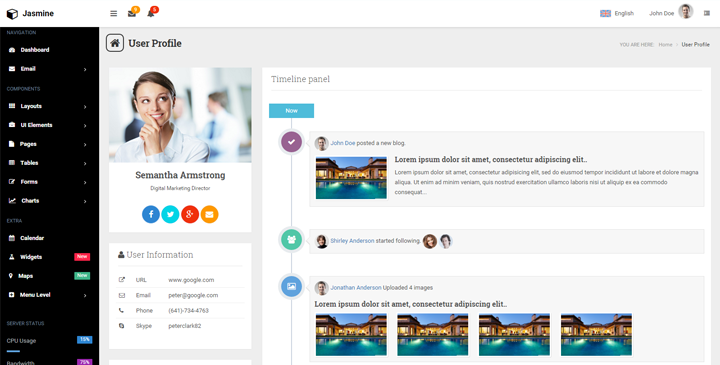 Jasmine - Responsive Admin Dashboard Template