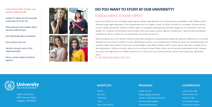 University Joomla template
