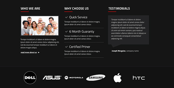 computer repair website template