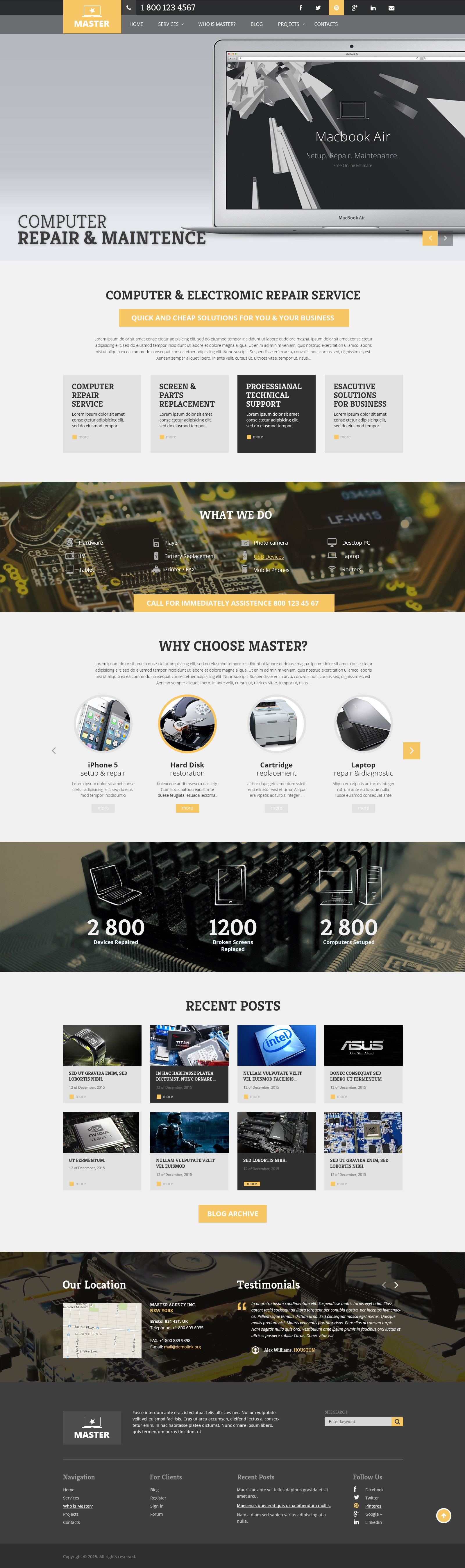 PC Repair Service Wordpress Template (Theme)