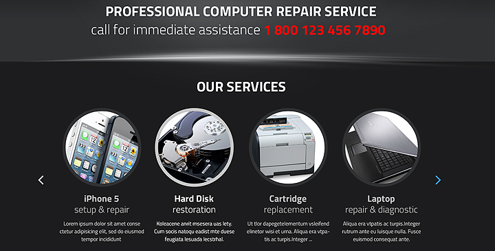computer service website template