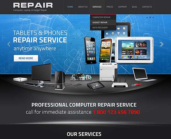 Gadget repair service wordpress theme Gadget repair service wordpress theme