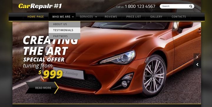 joomla car repair template