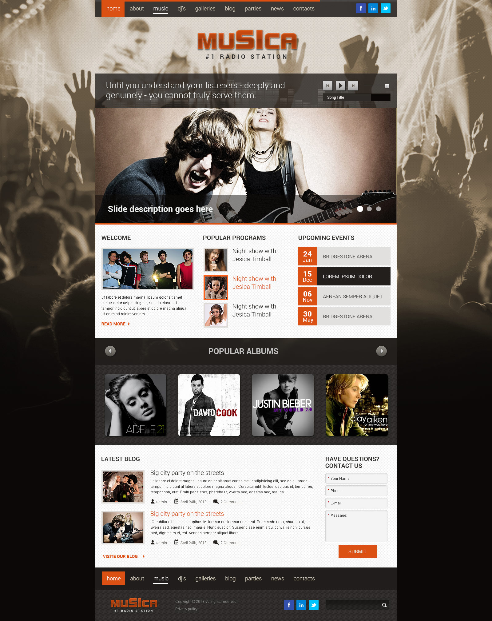 Musica - Wordpress responsive theme (template)