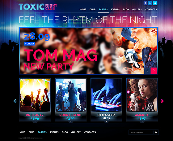 Toxic Night Club Wordpress theme Toxic Night Club Wordpress theme